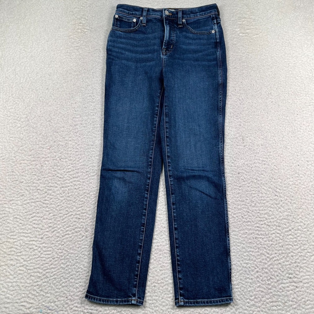 Madewell The Perfect Vintage Jean Womens 26 Straight Dark Wash Whiskered Denim